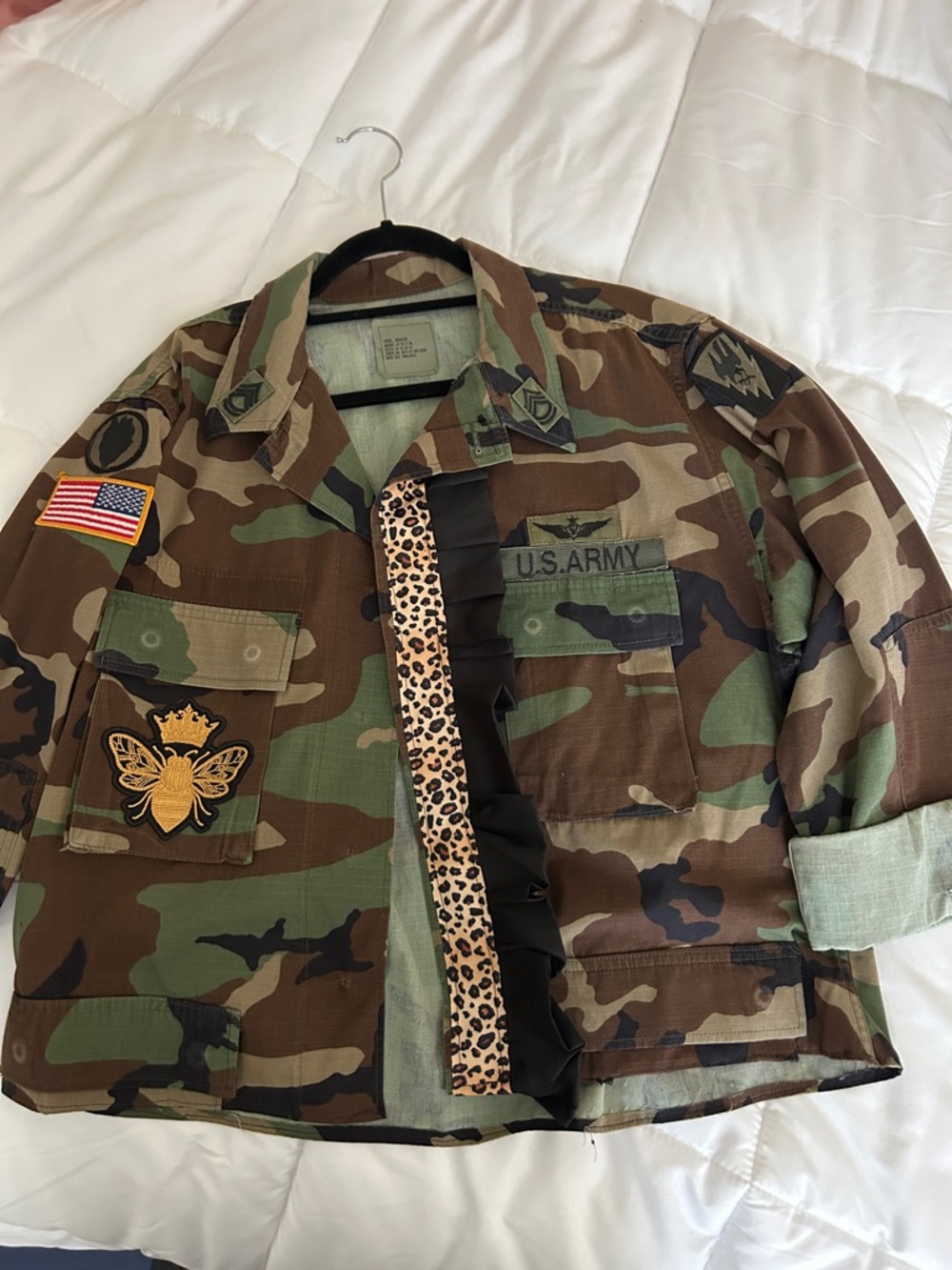 U.S. Army Woodland Camo Jacket with Olive & Brown Accents